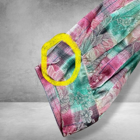 Vintage Storybook Heirlooms Girls Dress 8 Plaid Lace Metallic Brocade Victorian - Picture 12 of 14